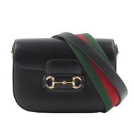 【GUCCI 古馳】Horsebit 1955 迷你皮革馬鞍包(黑色)/平行輸入