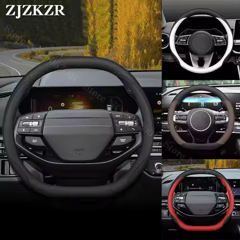 Leather Car Steering Wheel Cover Wrap Ultra-thin Breathable For Kia K2 K3 K4 K5 Ev5 Seltos Cerato Sp