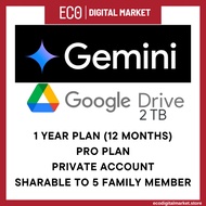 Gemini Pro + 2 TB Gdrive + Shareble Family 5 Person