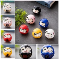JUNYUE88WL Daruma Crafts, Ceramic Lucky Cat Daruma Doll, Creative Cartoon Miniature Tumbler Lucky Ca