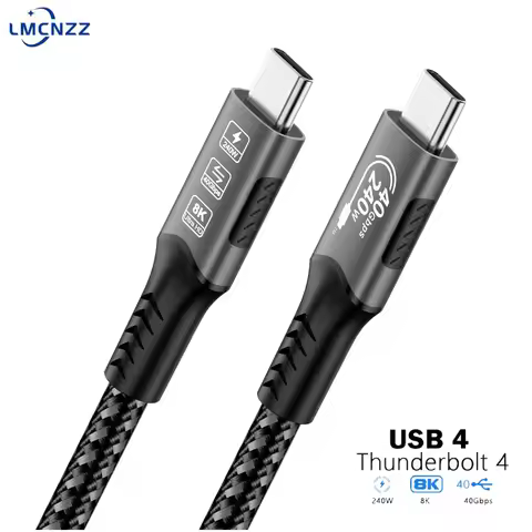 Thunderbolt 4 Cable with 40Gbps Sync, 240W Fast Charging, 8K@60Hz Display for Tablets, Laptops, Dock