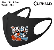 3PCS Cuphead ผู้ชายผู้หญิง Face Shield Veil ผจญภัยขนาดใหญ่ Face Shield หูป้องกันฝุ่น Veil 2มิติ Cos Breathable Face Shield