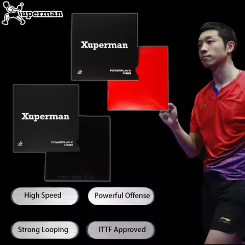 Xuperman POWERPLAY-X Table Tennis Rubber Sticky Semi-Sticky Ping Pong Rubber with Cake Sponge Arc Fa