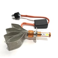 01 super bright H4 LED phase bulb with 3 peacock tail heatsink AC-DC 12v-24v 40w BL77