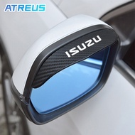 2pcs ISUZU Car Side Rear View Mirror Rain Eyebrow Rainproof Cover Carbon Fiber Rain Eyebrow For ISUZ