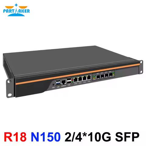 Partaker 1U Rack Firewall Appliance 2x10G SFP+ 4x i226-V 2.5G Intel N150 DDR5 Nvme Network Router Se