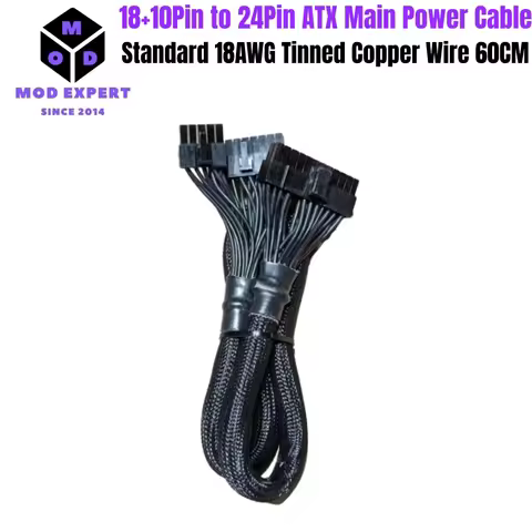 18+10Pin to 24Pin 20+4Pin ATX Main Power Cable for Seasonic PRIME 1000W, 850W, 750W, 650W Titanium M