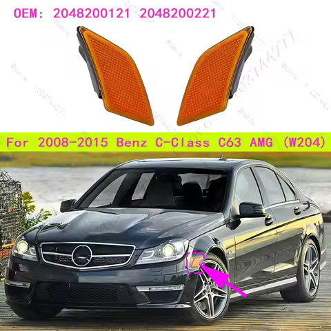 For 2008-2015 Mercedes Benz C-Class C230 C250 C300 C350 C63 AMG (W204) Front Bumper Side Marker Ligh