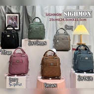 PROMO - TAS KANVAS SIGHMON BORDIR 3IN1 RANSEL SELEMPANG TENTENG SG107 5SLETING