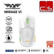 Armaggeddon Mirage VI Tri-Mode Bluetooth Wireless Gaming Mouse - Black/White