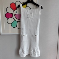 ❤️ CHANEL 純白無袖針織連衣裙