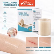 Hydrocolloid Bandage Roll, Strong Adhesion Waterproof Exudate Absorbent Bandage Tape for Blister Pre