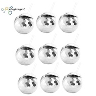 9 PCS Disco Ball Cups, 20 OZ Disco Cups with Straws and Lid, Reusable Flash Ball Tumbler Cocktail Cu