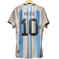 Lionel Messi #10 Timnas Argentina National Team Home Jersey World Cup 2022 Qatar Winner Champions Wi