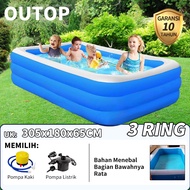 TopStyle kolam renang anak 3 ring kolam renang jumbo karet water spray Kolam Mandi Bola Kolam Renang