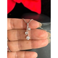 Necklace set with 925 siliver engraved silver pendant, custom drawstring, 45 cm long, attached face 