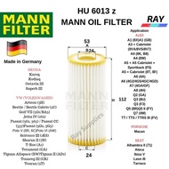 High Quality MANN OIL FILTER HU6013Z HU 6013z For AUDI PORSCHE SEAT SKODA VW (VOLKSWAGEN) 06L 115 56