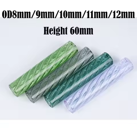 5Pcs H60mm OD8mm 9mm 10mm 12mm Mini Long Glass Cigaret Pipe Filter Tips Round Mouth for Dry Herb Tob