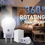 Lampu tidur sensor cahaya 360 LED putar #putih#otomatis#philips#3W#4W
