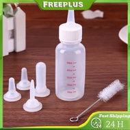 6pcs/set Dog Feeding Bottle with Brush 50ml Dog Nipple Syringes for Newborn Pets