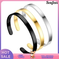 [COD]❤Men Bracelet Smooth Adjustable Stainless Steel Solid Color Women Bangle Adult Decoration