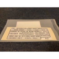 HONDA Japanese Standard American CIVIC EM1 EJ7 K8 Two-Door Body Tire Specification Sticker