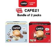 Cafe21 Flat White Deluxe ,Flat White Deluxe Low ,Instant Coffee Mix Bundle Pack Made in Singapore No Added -zac