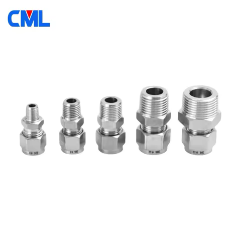 Thread Stainless Steel Adapter 304 Stainless Steel Double Ferrule Compression Connector 6 8 10 12mm 
