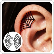 Spider Web Earrings for Women Spider Web Cartilage Earring Funny Fake Spider Punk Stud Earring Hip H