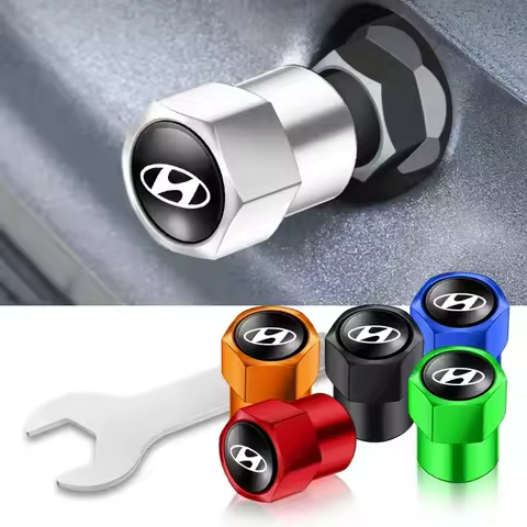 4Pcs Car Styling 3D Aluminum Metal Car Wheel Tire Air Valve Caps Cover For Hyundai I30 I20 Creta Mat