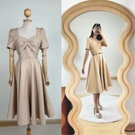 [LUXURY707] LX8120 : ชุดออกงานแขนสั้น กระโปรงบานสไตล์เกาหลี