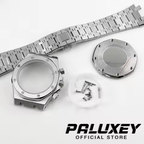 VK63 42mm Sapphire Glass High Quality Watch Case + Strap Solid Stainless Steel Bracelet VK63 VK63A C