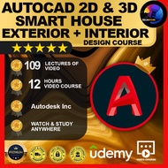 [Video Course] AutoCAD 2D&amp;3D Smart House Exterior + Interior Design Course