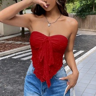 ผูกด้านหน้า Bandana Hem Tube Top