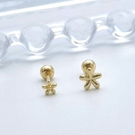 [Mandy] 14K Flower Tragus Helix Lobe Piercing Earring, 585 Gold, Petite Jewelry for Gift