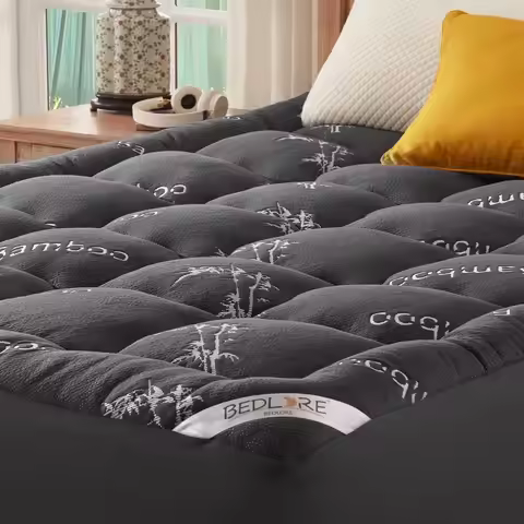 Soft King Mattress Topper Bamboo Viscose Thick Pillow Top Mattress Pad Stretchable Pockets 78"L x 80