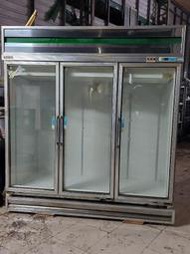 2手 6尺三門冷藏櫃/六尺三門冷藏冰箱/6尺3門/六尺3門玻璃展示冰箱