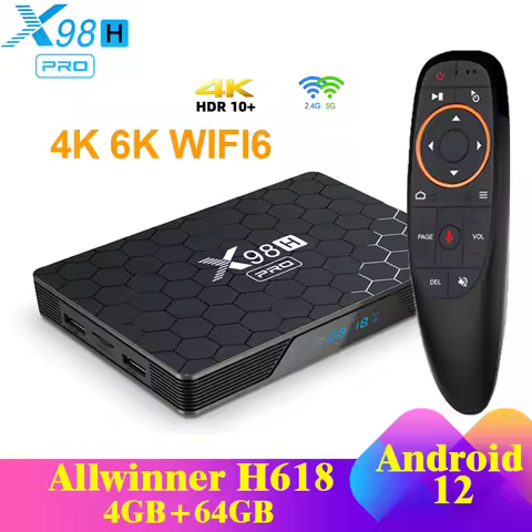 X98H PRO Smart TV BOX Android 12.0 Allwinner H618 2.4G 5G Dual Wifi 4K 6K 4GB 32G 64GB 1000M BT Medi