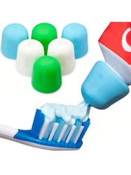 自封牙膏蓋和沖壺裝置,適用於成人和兒童的零浪費配送,使用矽膠（隨機顏色）乾淨易用的浴室用品