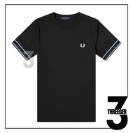 Fred Perry Striped Cuff Sleeve Tee Black Original Fred Perry Original T-Shirt/