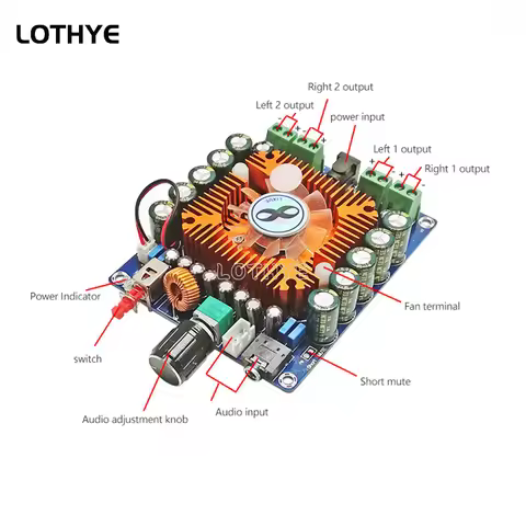 TDA7850 Four Channel Car HIFI Digital Power Amplifier Module Board Beautiful Sound Version 50W*4 fev