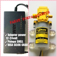 Paket Pompa Shell Dan Adaptor 12-24 Volt