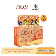 Thùng 48 Hộp NuVi Thức Uống Có Thạch Hương Cam Sữa Lắc Trái Cây Hộp 170ml - Thương Hiệu NUTIFOOD