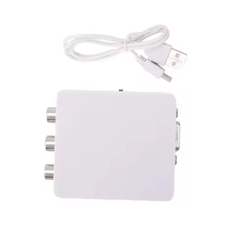 NEW-AV (RCA) To VGA Audio Video Converter,Support Resolution 1080P /720P,With 3.5 Mm AUDIO Audio Inp