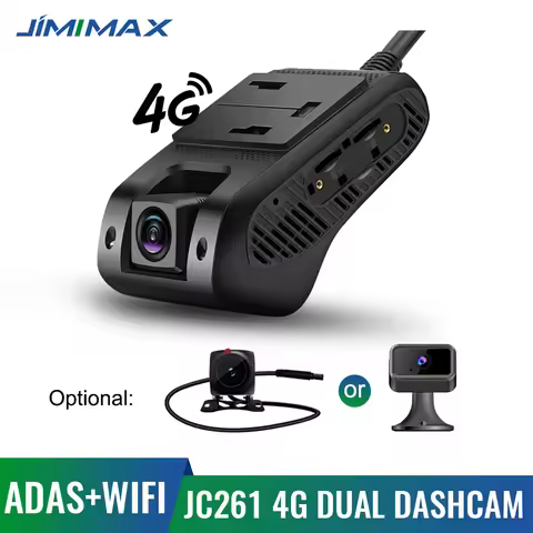 JIMIMAX JC261 4G ADAS GPS Dashcamera Wifi Hotspot 2 Live Stream Video Front/ Inward Or Rear Car DVR 