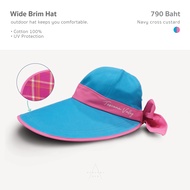 Toscana Valley - Wide Brim Hat หมวกปีกกว้าง สี Blue cross Pink