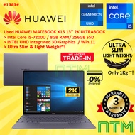 #1585 *Used HUAWEI MATEBOOK X ( GREY )13.3" 2K ULTRABOOK INTEL CORE I5-7200U 4GB 256SSD i5 SLIM LIGH