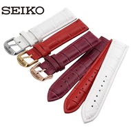 Seiko Watch Strap Genuine Leather Soft Colorful Belt Unisex Watch Strap Pin Buckle Accessories 18 20mm