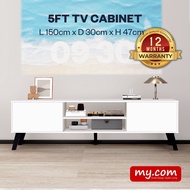 Kabinet TV 5 Kaki/5ft TV Cabinet with Doors my-com/TV Stand/Living Room Furniture/Rak Tv/Kabinet Tv/