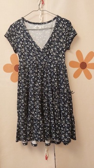 Hollister XS blue pattern碎花連衣裙,